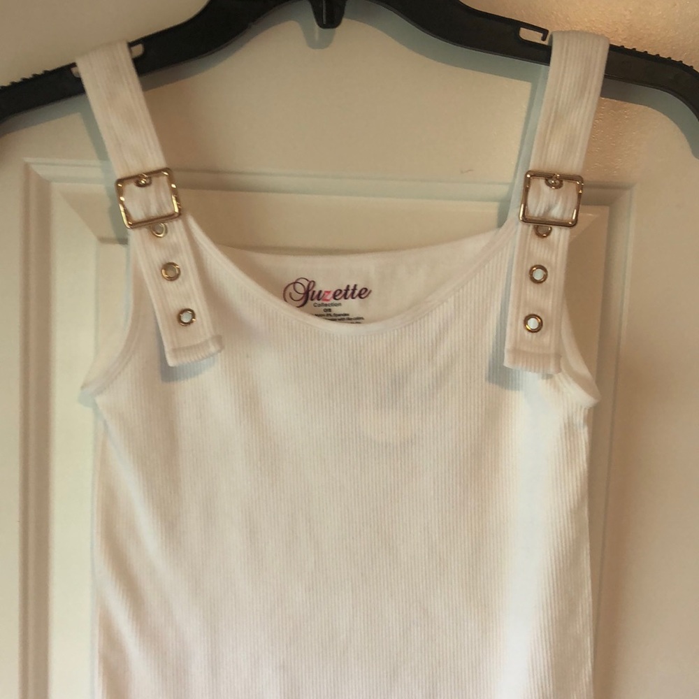 White Suzette tank top